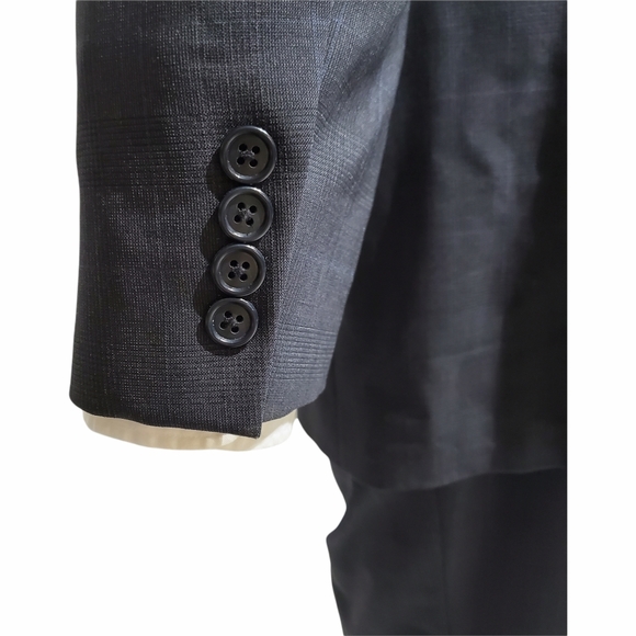 Brooks Brothers "346" Wool Lycra Suit, Navy Glen Check, Men's 42 Regular x 35 - Picture 4 of 9